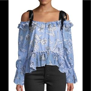 Cold-Shoulder Floral Top ! From Neiman Marcus !